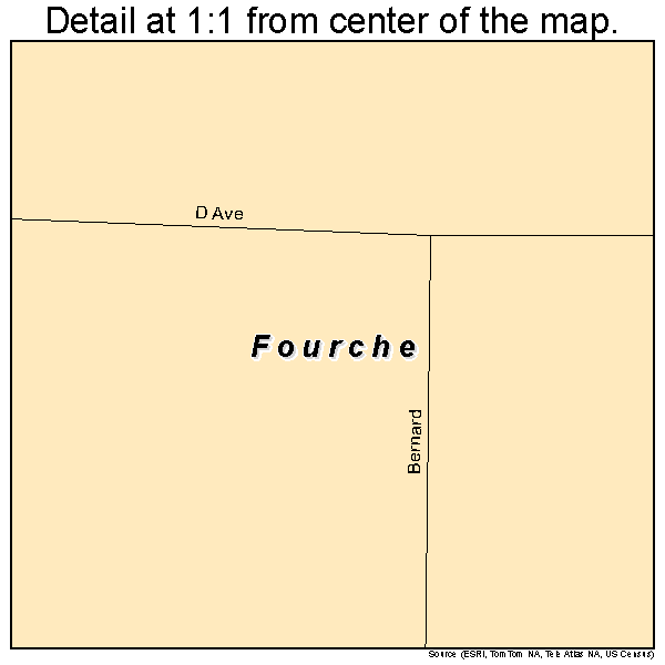 Fourche, Arkansas road map detail