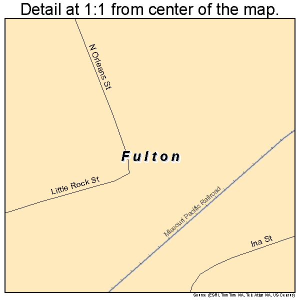 Fulton, Arkansas road map detail