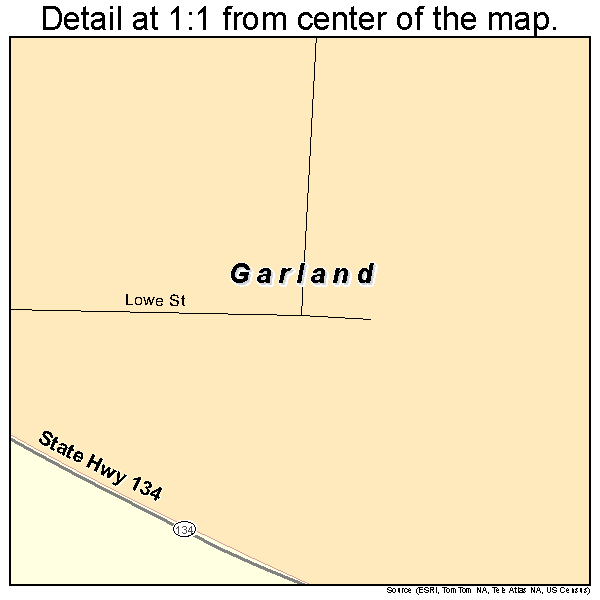 Garland, Arkansas road map detail