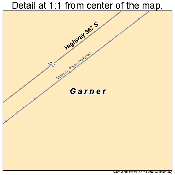 Garner, Arkansas road map detail