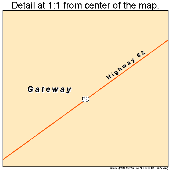 Gateway, Arkansas road map detail