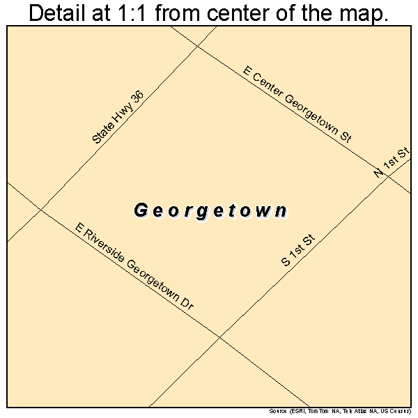 Georgetown, Arkansas road map detail