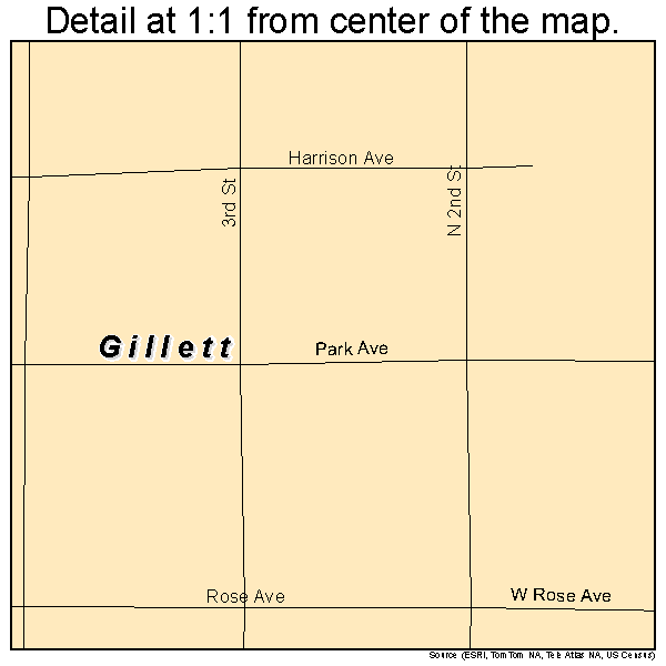 Gillett, Arkansas road map detail