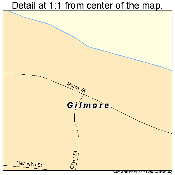 Gilmore, Arkansas road map detail