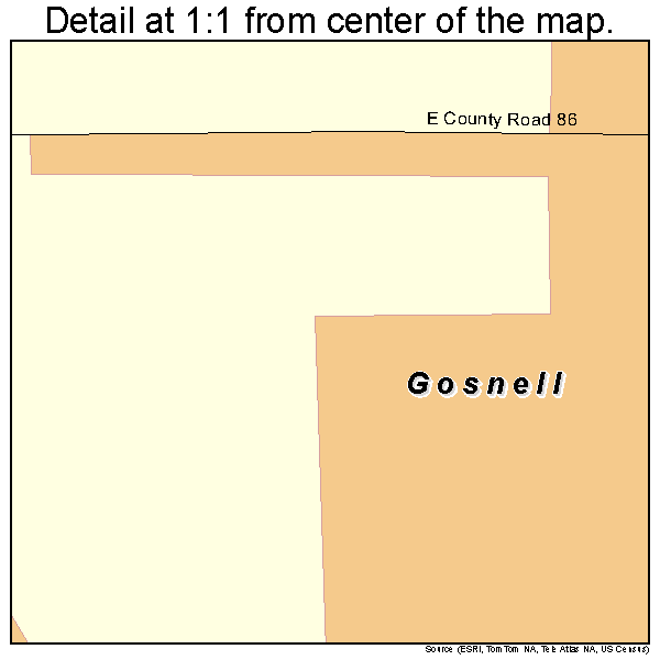 Gosnell, Arkansas road map detail