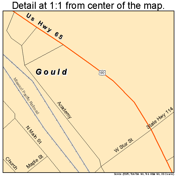 Gould, Arkansas road map detail