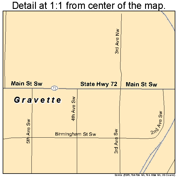 Gravette, Arkansas road map detail