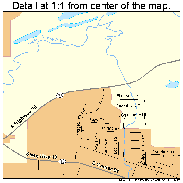 Greenwood, Arkansas road map detail