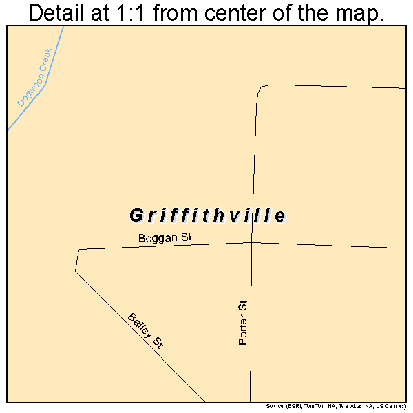 Griffithville, Arkansas road map detail