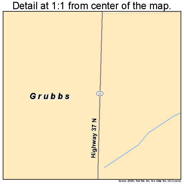 Grubbs, Arkansas road map detail