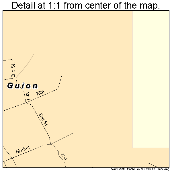 Guion, Arkansas road map detail