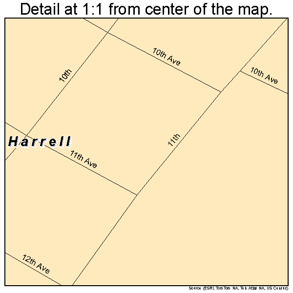 Harrell, Arkansas road map detail