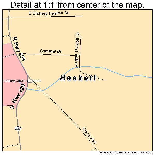 Haskell, Arkansas road map detail