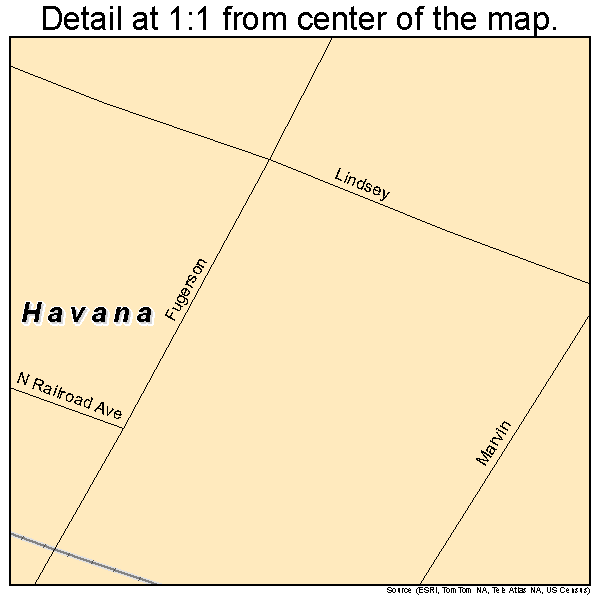 Havana, Arkansas road map detail