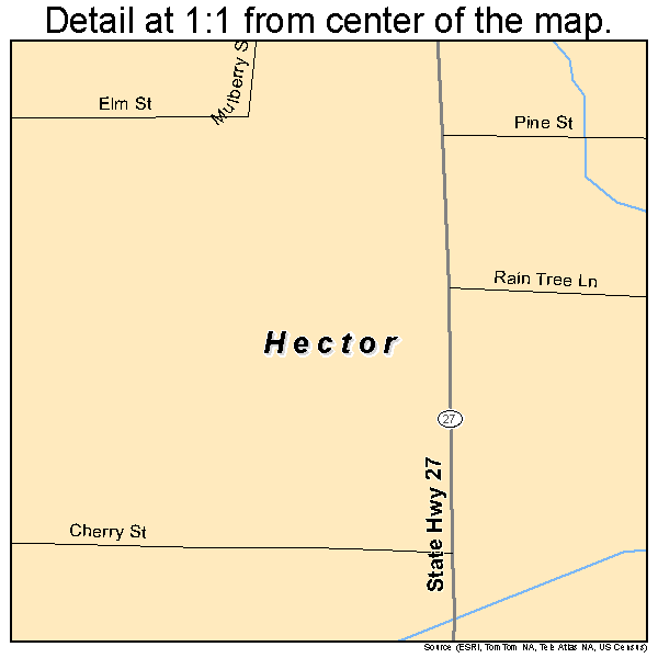 Hector, Arkansas road map detail