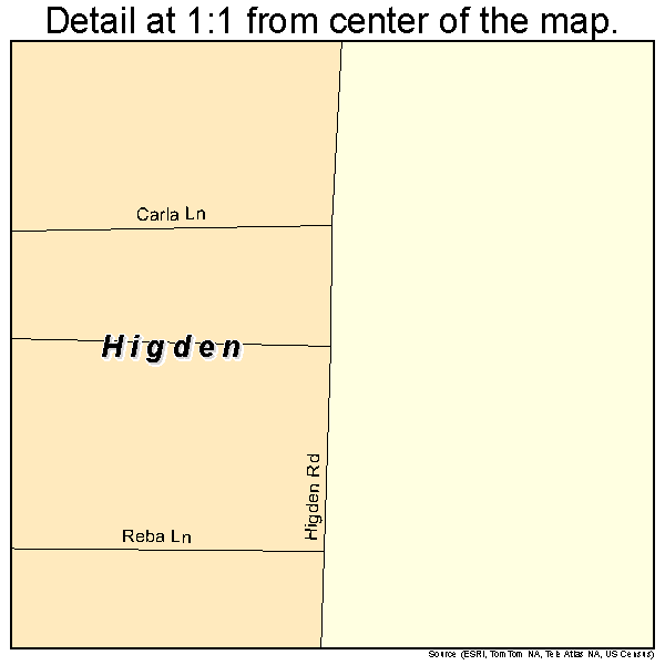 Higden, Arkansas road map detail