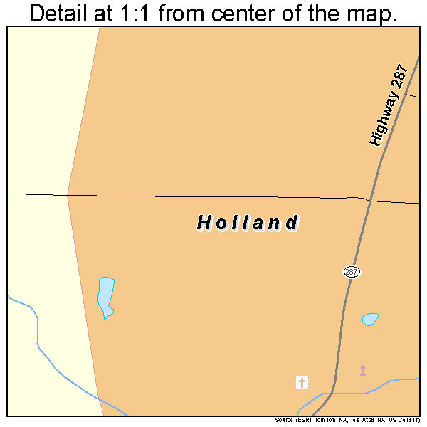 Holland, Arkansas road map detail