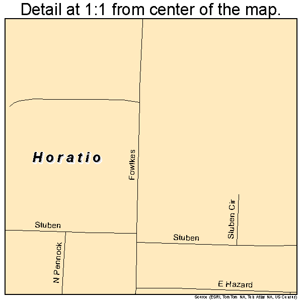 Horatio, Arkansas road map detail