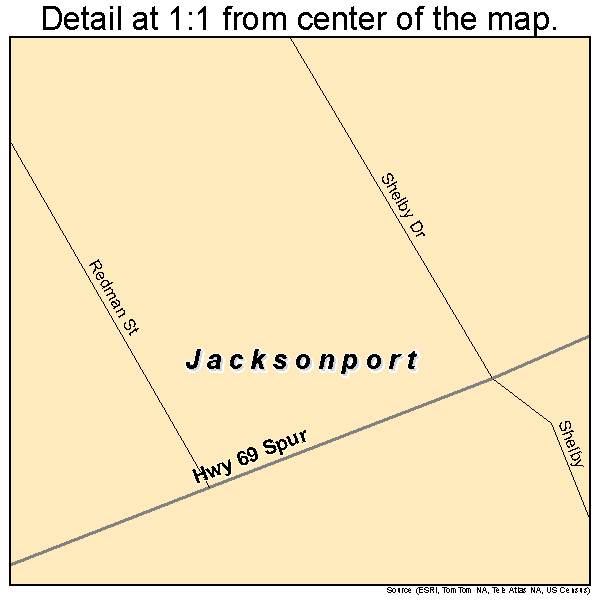 Jacksonport, Arkansas road map detail