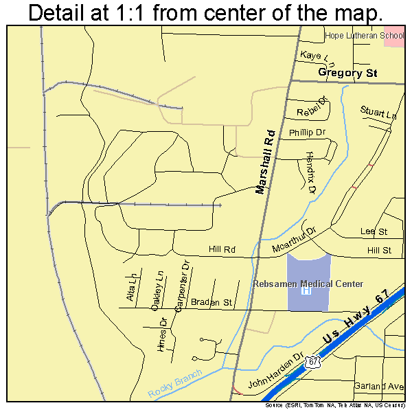 Jacksonville, Arkansas road map detail