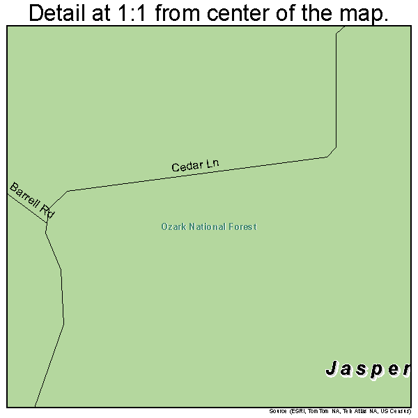 Jasper, Arkansas road map detail