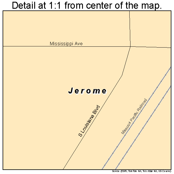 Jerome, Arkansas road map detail
