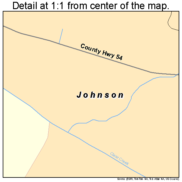 Johnson, Arkansas road map detail