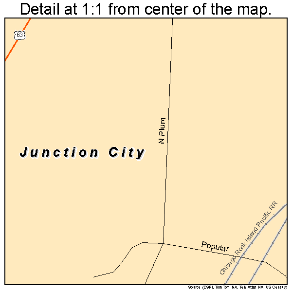 Junction City, Arkansas road map detail