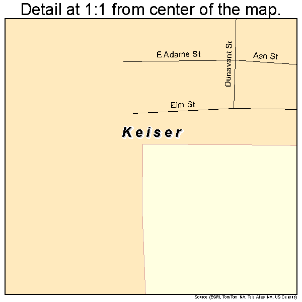 Keiser, Arkansas road map detail