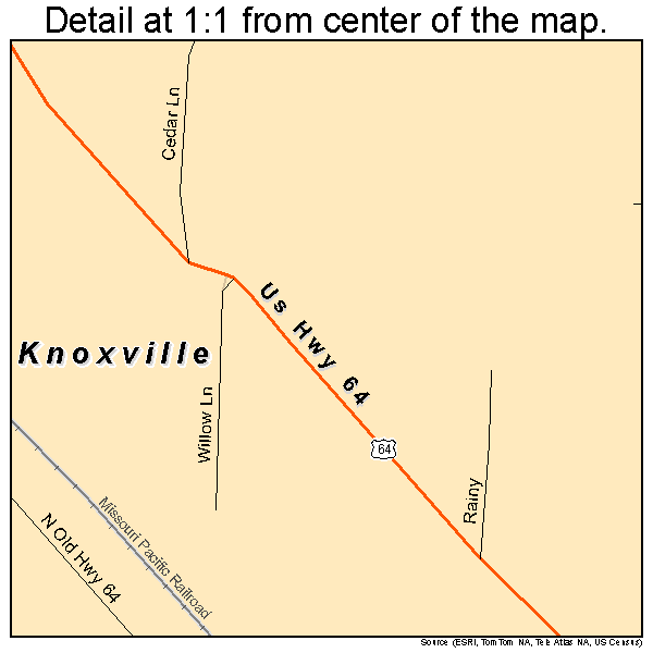 Knoxville, Arkansas road map detail