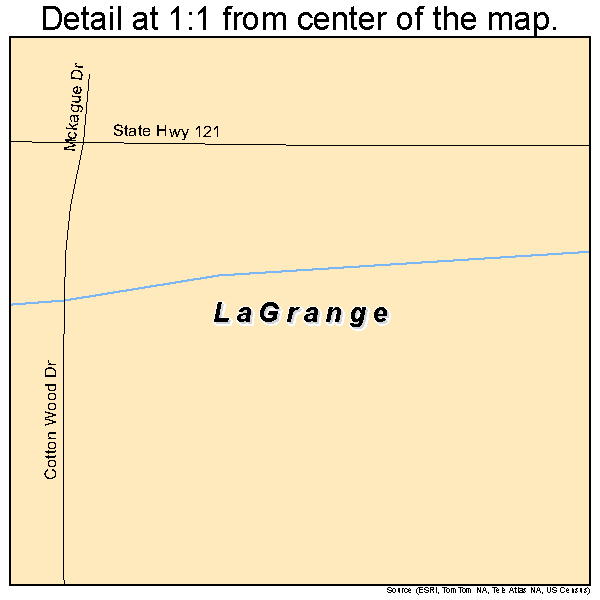 LaGrange, Arkansas road map detail