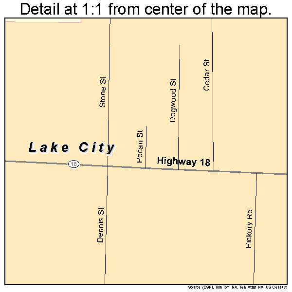 Lake City, Arkansas road map detail
