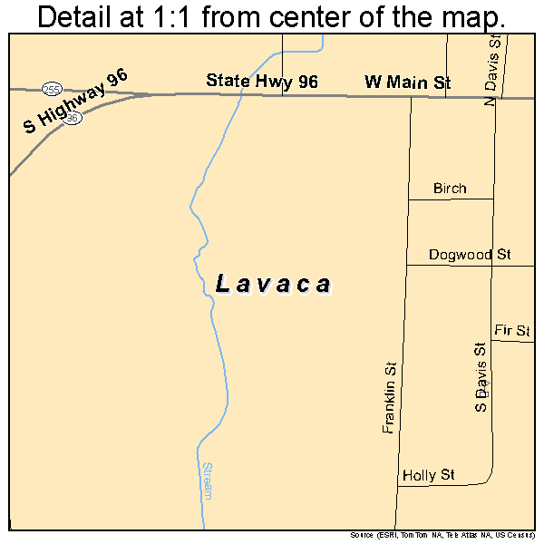 Lavaca, Arkansas road map detail