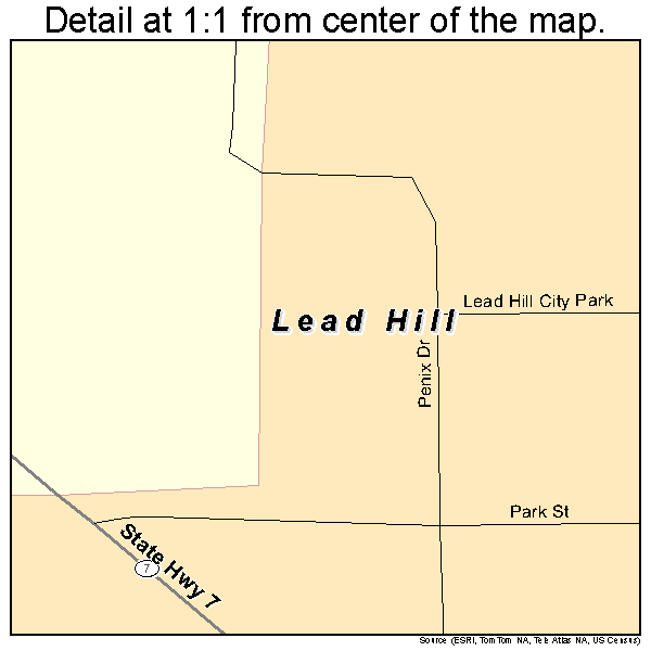 Lead Hill, Arkansas road map detail