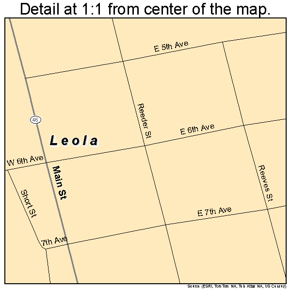 Leola, Arkansas road map detail