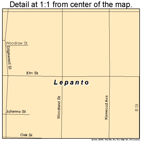 Lepanto, Arkansas road map detail