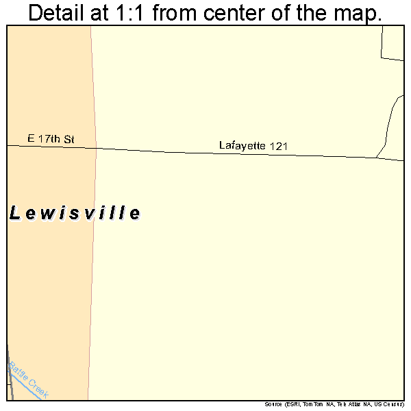 Lewisville, Arkansas road map detail