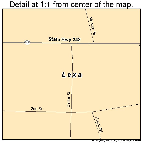 Lexa, Arkansas road map detail