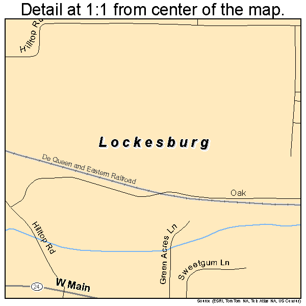 Lockesburg, Arkansas road map detail