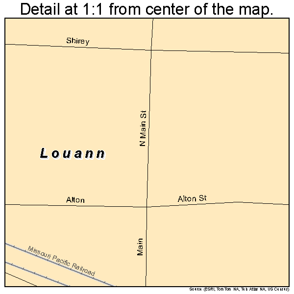 Louann, Arkansas road map detail