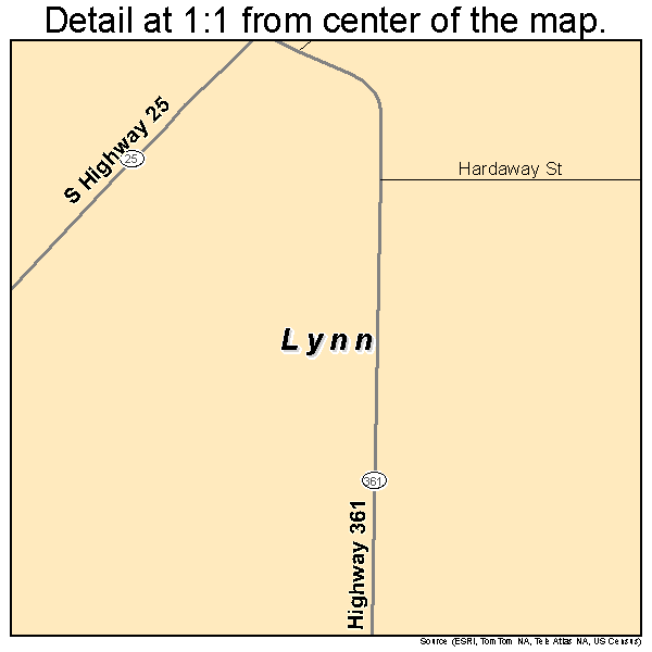 Lynn, Arkansas road map detail