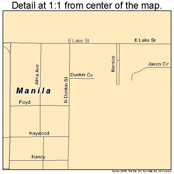 Manila, Arkansas road map detail