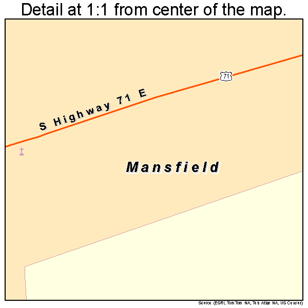 Mansfield, Arkansas road map detail