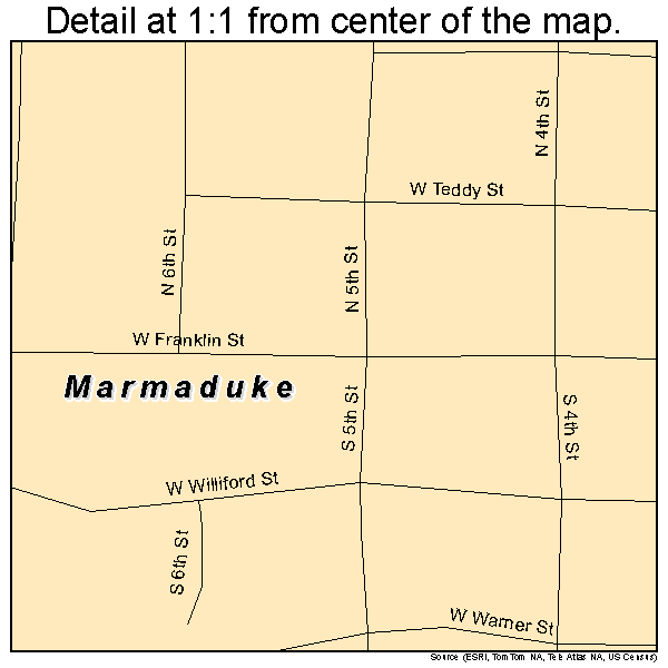 Marmaduke, Arkansas road map detail