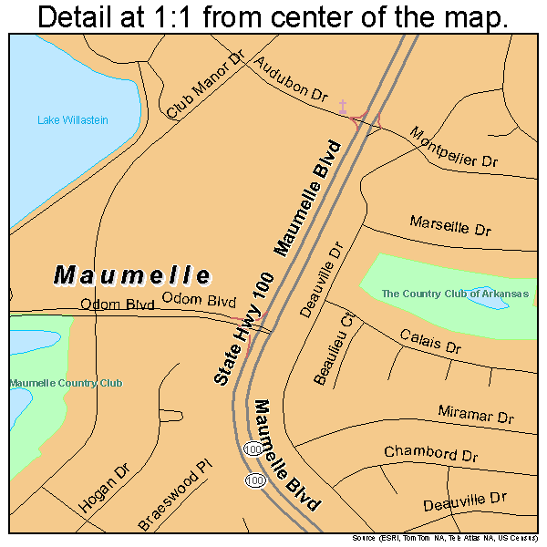 Maumelle, Arkansas road map detail