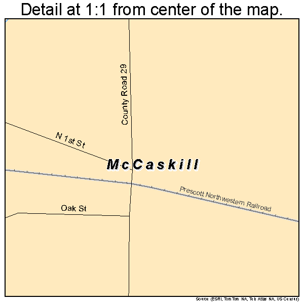 McCaskill, Arkansas road map detail