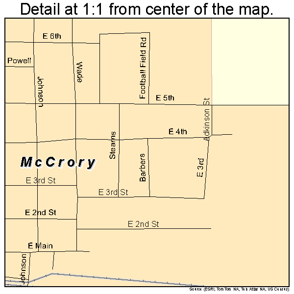 McCrory, Arkansas road map detail