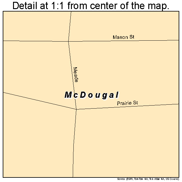 McDougal, Arkansas road map detail