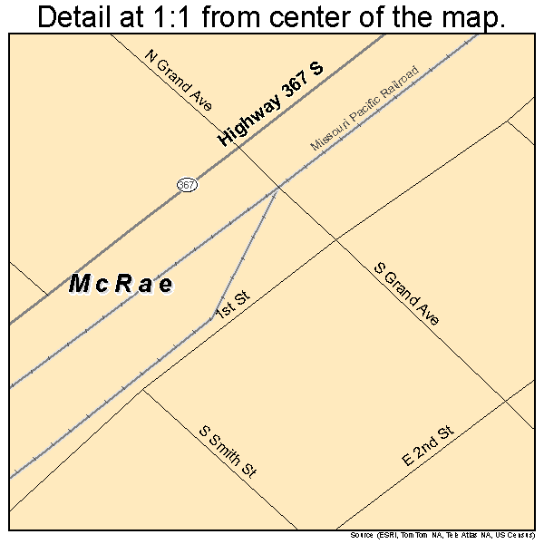 McRae, Arkansas road map detail