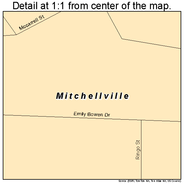 Mitchellville, Arkansas road map detail